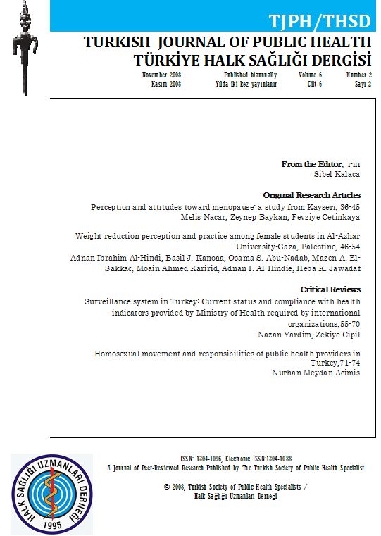 Türkiye Halk Sağlığı Dergisi Vol:6 No:2 2008