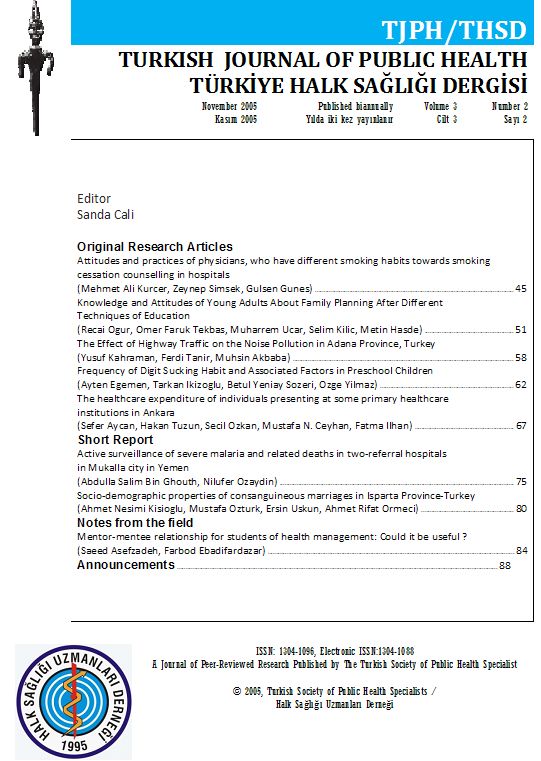 Türkiye Halk Sağlığı Dergisi Vol:3 No:2 2005