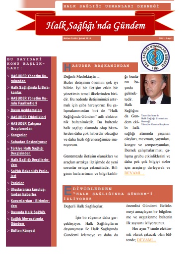 Halk Sağlığında Gündem 2011, Cilt 1, Sayı 1 Şubat
