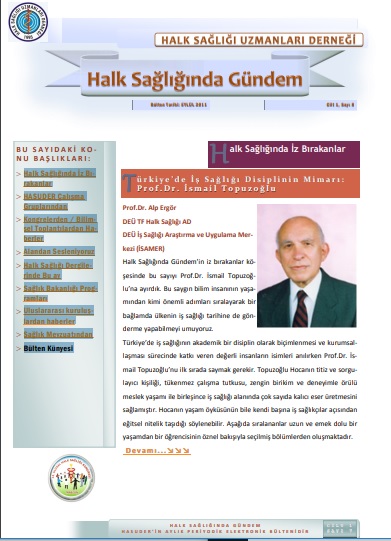 Halk Sağlığında Gündem 2011, Cilt 1, Sayı 8 Eylül