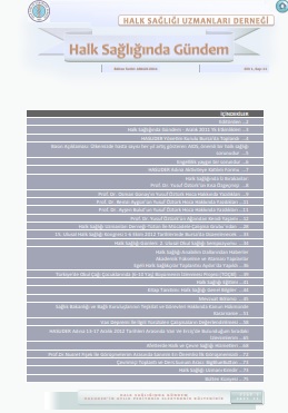 Halk Sağlığında Gündem 2011, Cilt 1, Sayı 11 Aralık