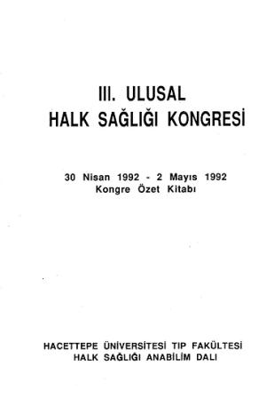3.Ulusal Halk Sağlığı Kongre Kitabı