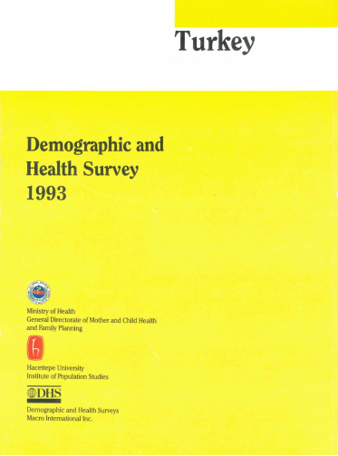 Turkey Demographic and Health Survey 1998